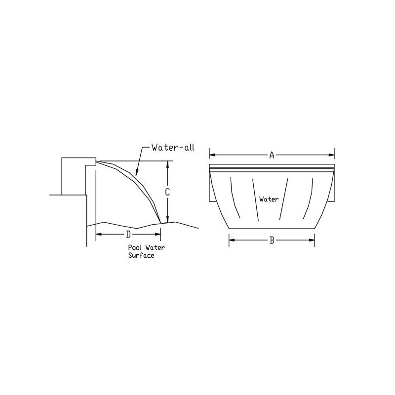Cascada AstralPool SilkFlow 45206 de 600 mm en ABS para piscina