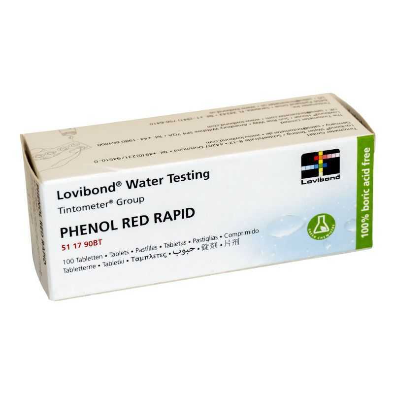 Réactifs pastilles Phénol Red Rapid pour pooltester (trousse test manuel) (100 un.) Lovibond