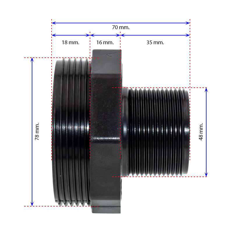 Kit racord enlace 1 ½" para filtros Kripsol