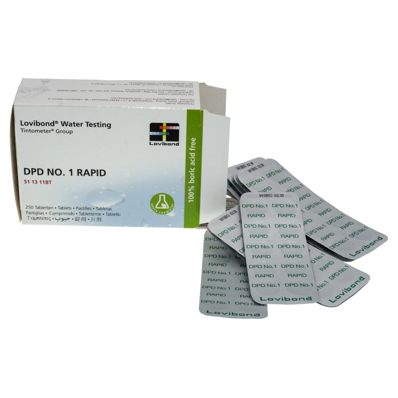 Caja Reactivo DPD 1 RAPID para pooltester, 250 Uds. Lovibond
