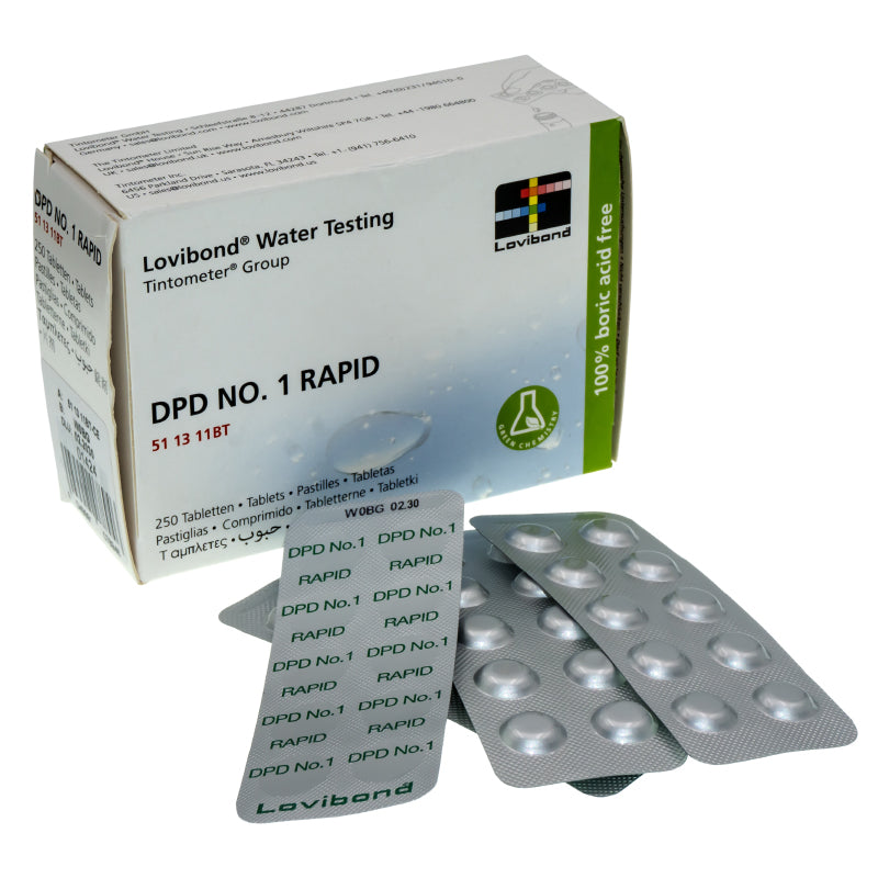 Caja Reactivo DPD 1 RAPID para pooltester, 250 Uds. Lovibond