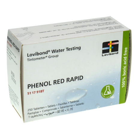 Caja Reactivo RED PHENOL RAPID para pooltester, 250 Uds. Lovibond