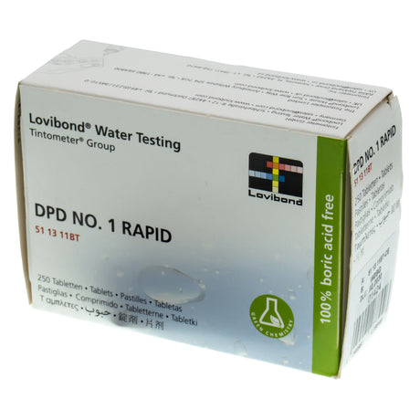 Caja Reactivo DPD 1 RAPID para pooltester, 250 Uds. Lovibond