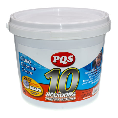 Cloro 10 acciones tabletas bicapa 250 g., 5 Kgs. PQS