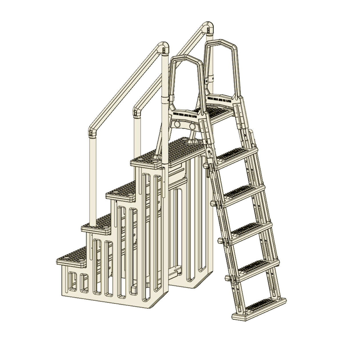 Escalera sintética fácil acceso piscinas elevadas DECOYTEC 71550100