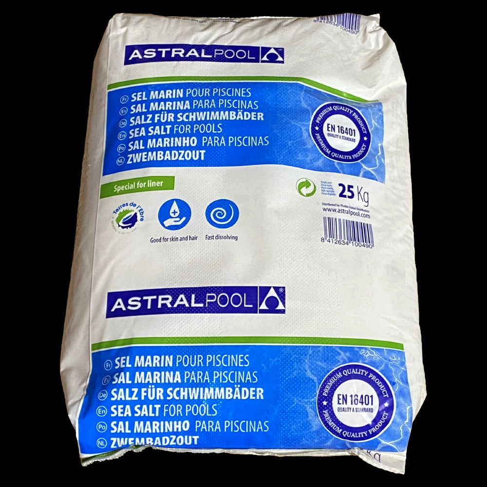 Sal granulada para electrólisis salina SAL III. Saco 25 Kg. Astralpool.