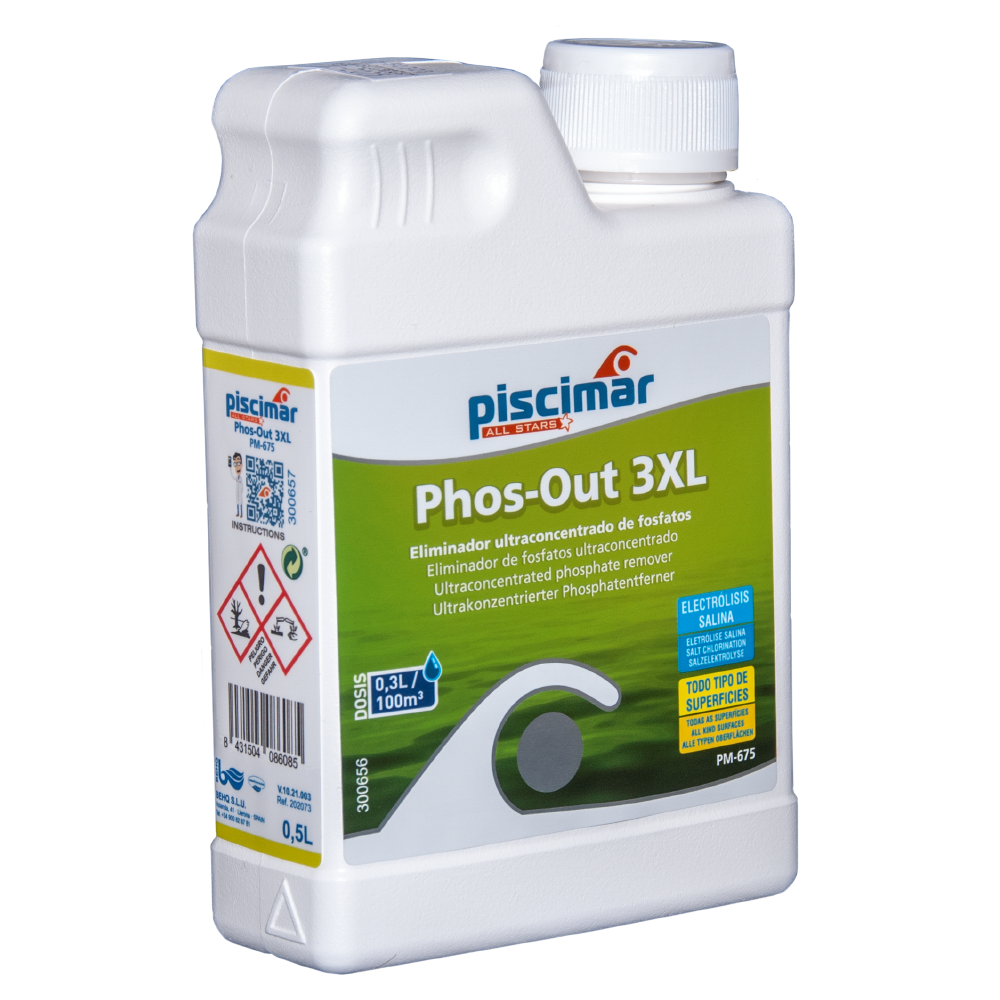 Eliminador de fosfatos PHOS-OUT 3XL PM-625, 0,5 L. Piscimar.