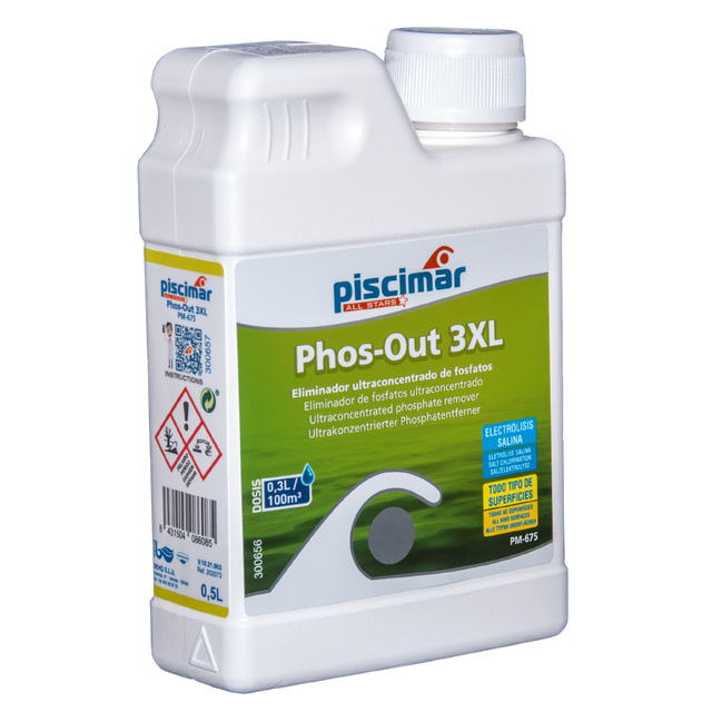 Eliminador de fosfatos PHOS-OUT 3XL PM-625, 0,5 L. Piscimar.