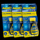 Pack 3 Tiras analíticas Aquachek Amarillo para cloro, pH, alcalinidad y ácido cianúrico.