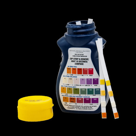 Pack 2 Tiras analíticas Aquachek Amarillo para cloro, pH, alcalinidad y ácido cianúrico.