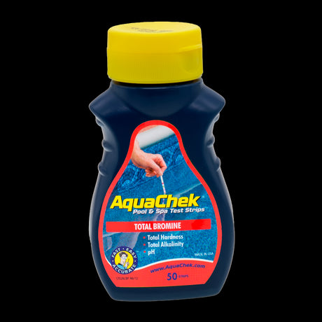 Tiras analíticas Aquachek rojo para bromo, dureza, alcalinidad y pH.