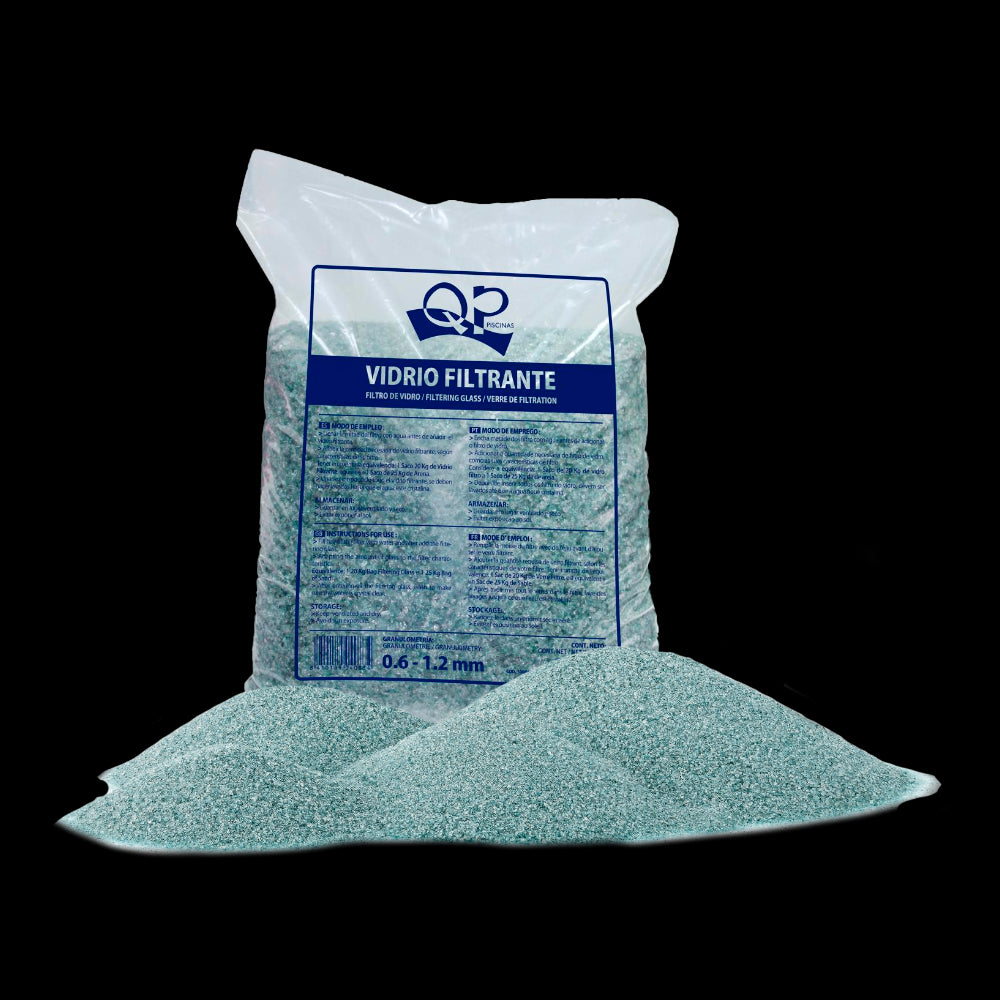 Vidrio filtrante QP 0,6-1,2 mm. Saco 20 kgs.