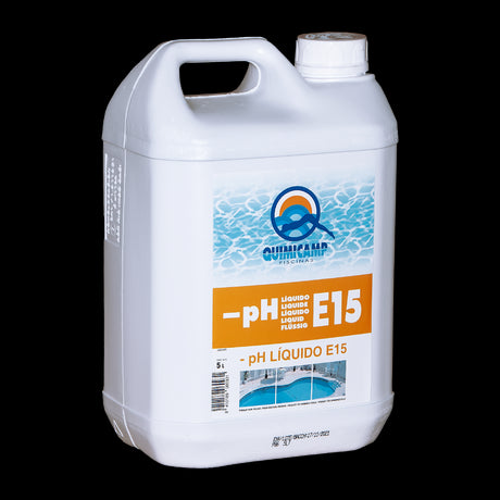 Reductor de pH, - pH líquido E15, 5 L. Quimicamp.