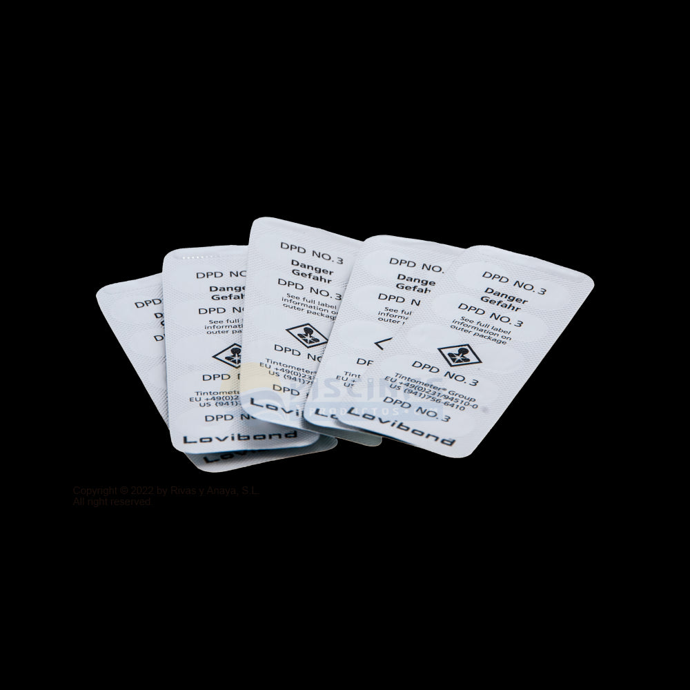 Caja Reactivo DPD 3 para fotómetro, 250 Uds. Lovibond.