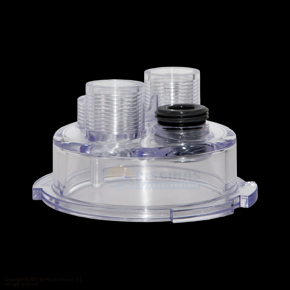 Tapa superior POD(con adaptador roscado para detector de caudal)para Electrolisis Tri pH, Tri Pro, pH Link y Dual Link de Zodiac