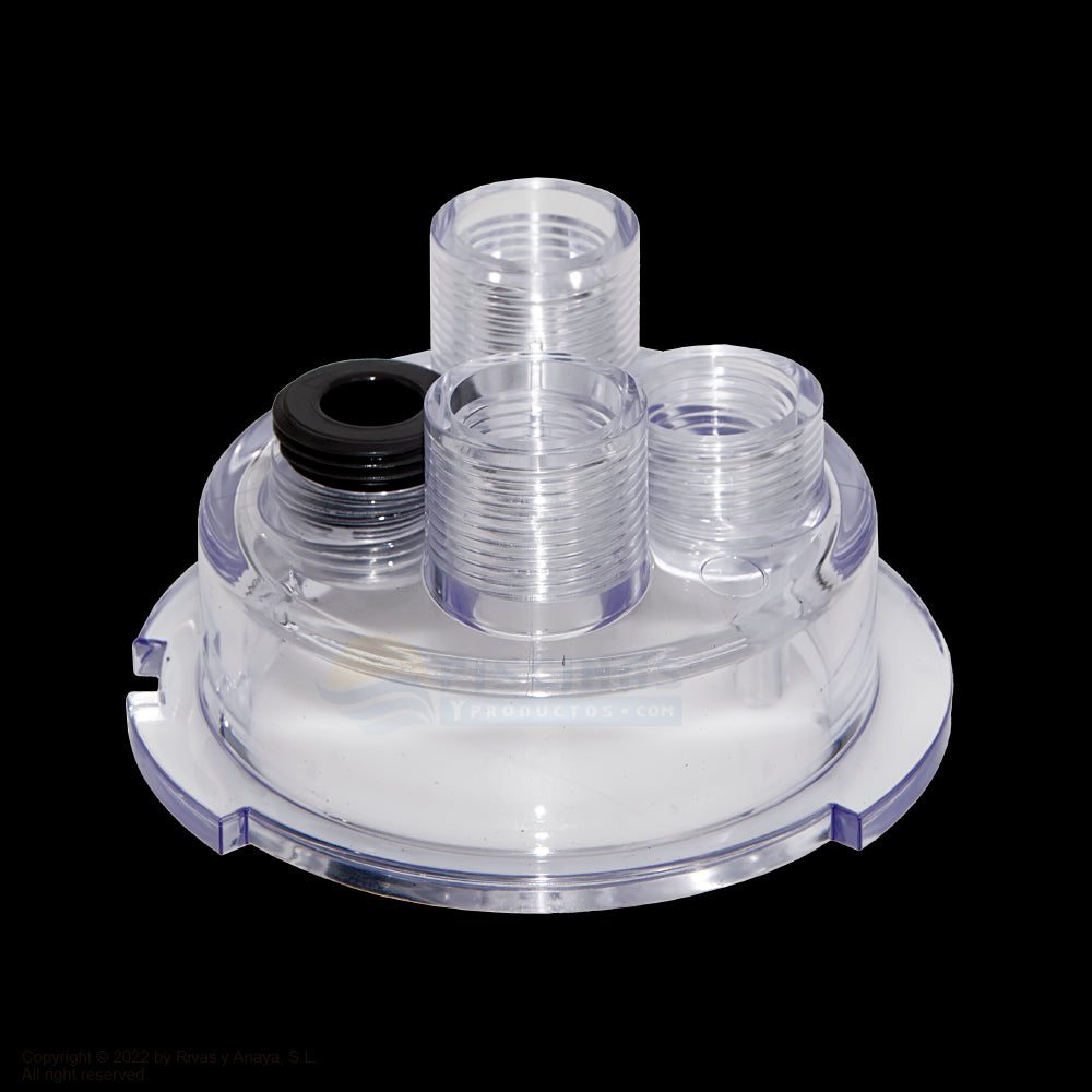 Tapa superior POD(con adaptador roscado para detector de caudal)para Electrolisis Tri pH, Tri Pro, pH Link y Dual Link de Zodiac