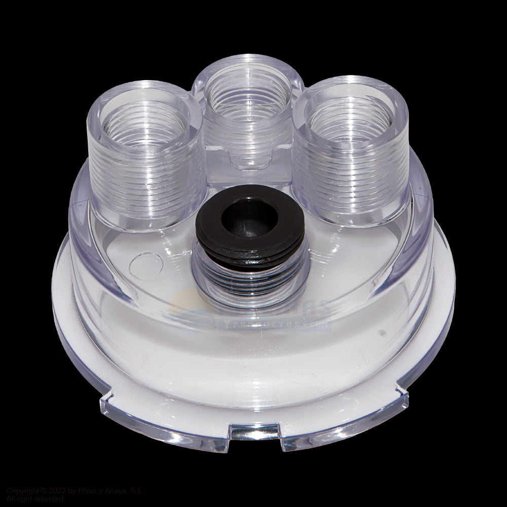 Tapa superior POD(con adaptador roscado para detector de caudal)para Electrolisis Tri pH, Tri Pro, pH Link y Dual Link de Zodiac