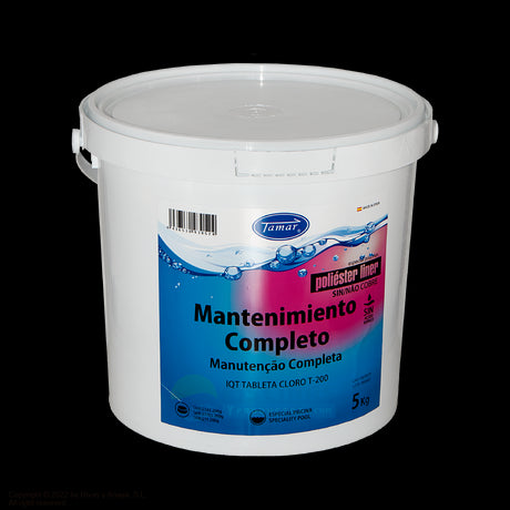 Cloro tabletas mantenimiento completo, Poliéster/Liner. Tamar. 5 Kg.