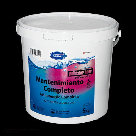 Cloro tabletas mantenimiento completo, Poliéster/Liner. Tamar. 5 Kg.