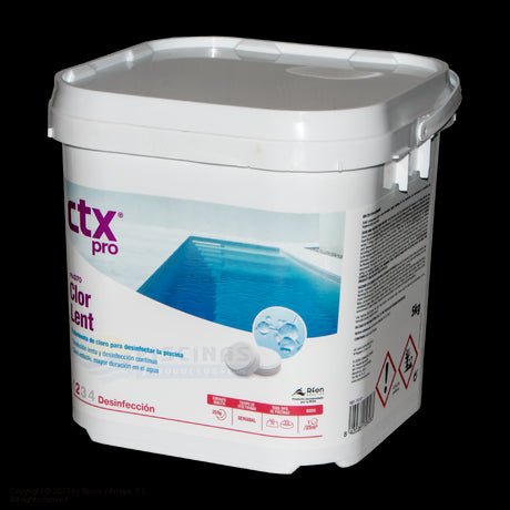 Cloro lento en tabletas 250 g., 5 kg. ClorLent  CTX-370.