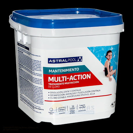 Cloro Multiacción Tabletas 250 grs. 5 Kg AstralPool.