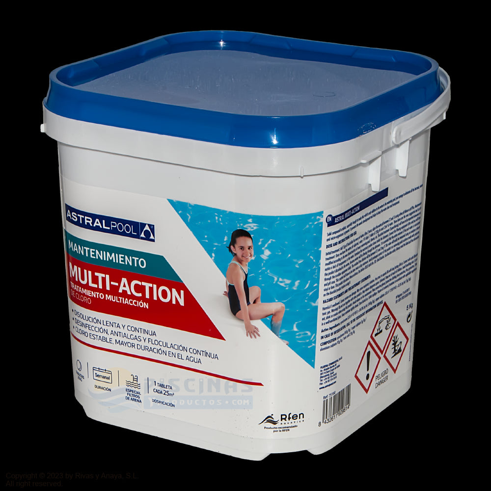 Cloro Multiacción Tabletas 250 grs. 5 Kg AstralPool.