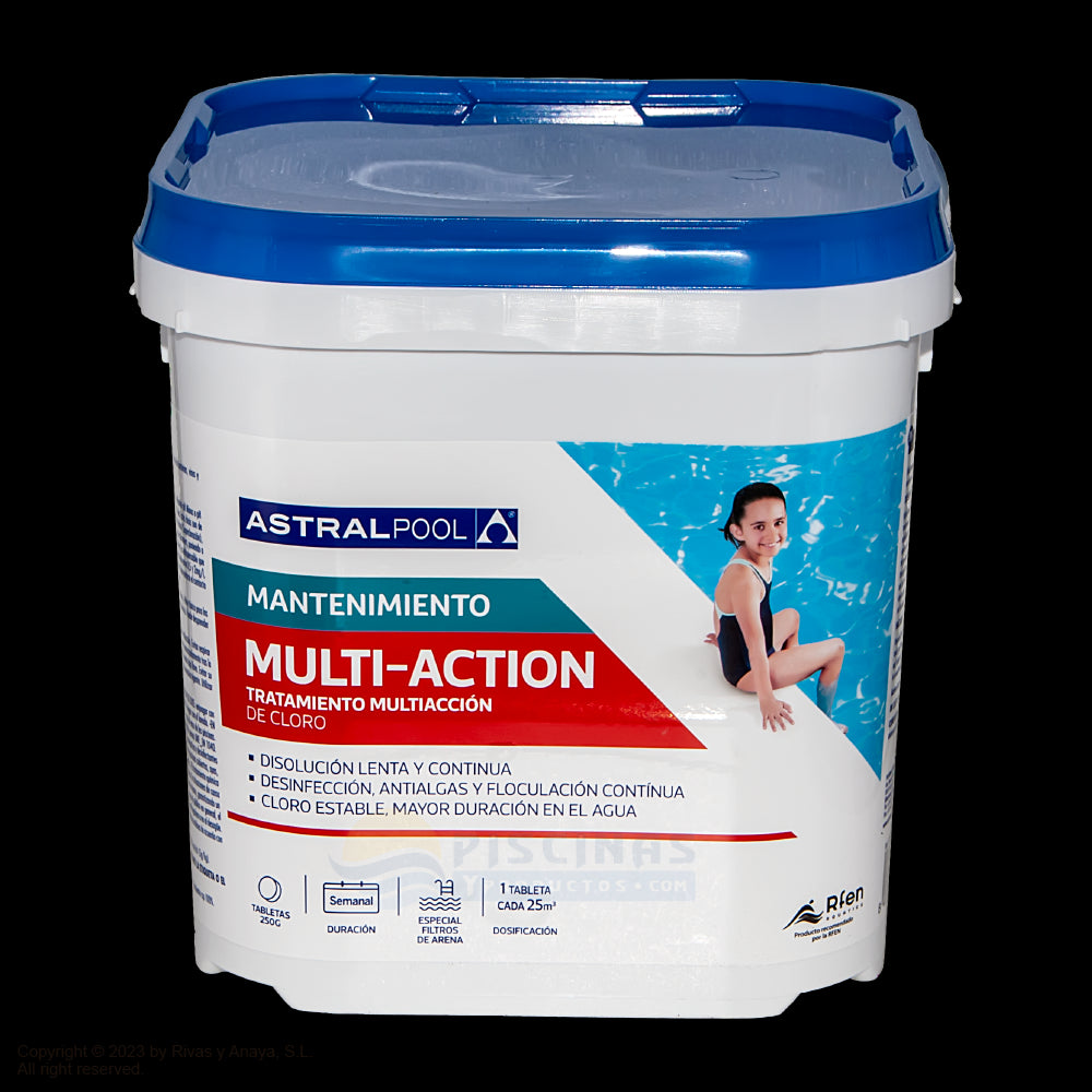 Cloro Multiacción Tabletas 250 grs. 5 Kg AstralPool.