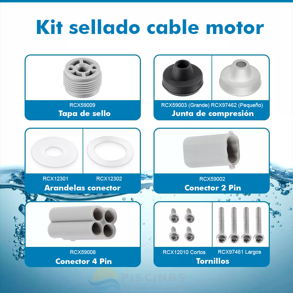 Kit sellado cable motor limpiafondos Hayward