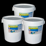 Pack 3 cubos cloro multifuncion 5 acciones en tabletas, 25 kg. Tecnoclor