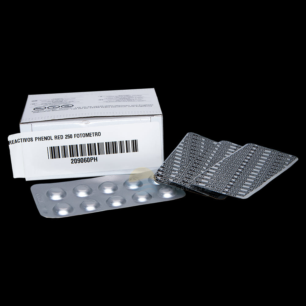 Reactivo Phenol Red fotómetros PrimeLAB y PoolLAB, 250 Tabletas.