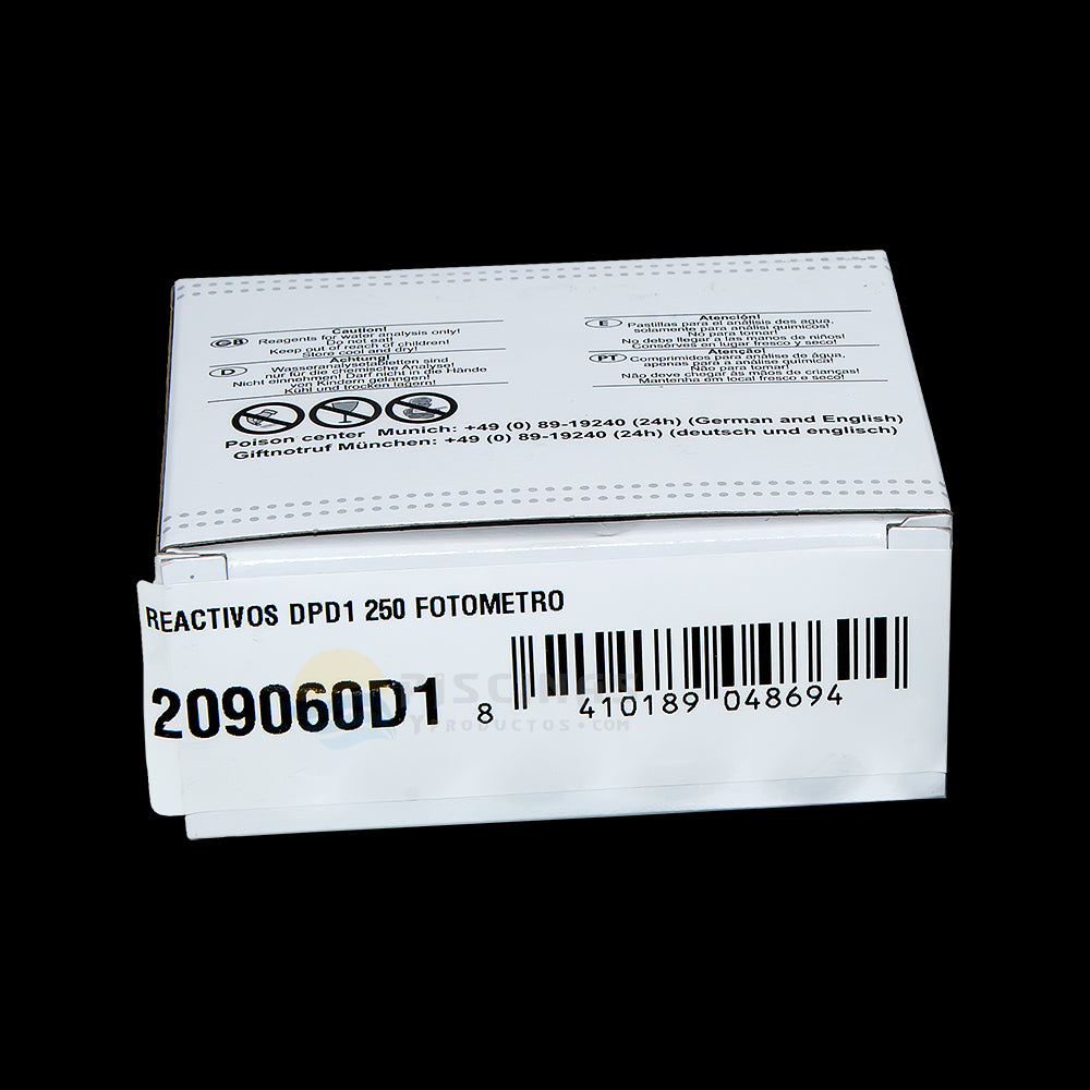 Reactivo DPD-1 fotómetros PrimeLAB y PoolLAB, 250 Tabletas.