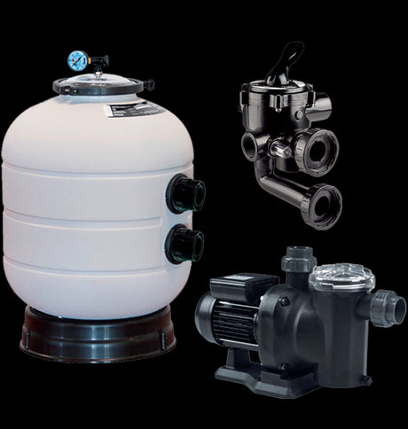 Filtro piscina Millenium  Ø 480 + Válvula lateral tornillos Astralpool + SENA 3/4 CV