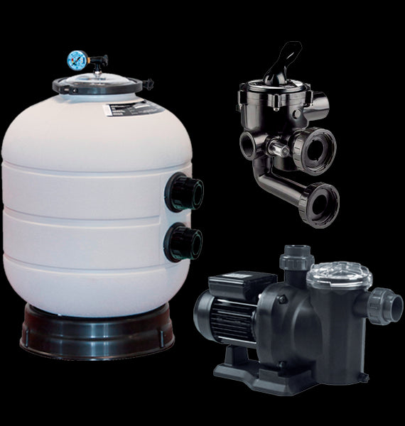 Filtro piscina Millenium  Ø 480 + Válvula lateral tornillos Astralpool + SENA 3/4 CV