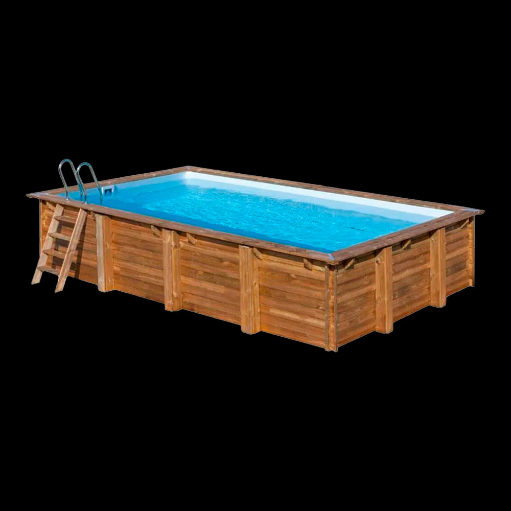 Piscina rectangular de madera Gre Sunbay Mango. 618x320x130 cm.