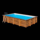 Piscina rectangular de madera Gre Sunbay Mango. 618x320x130 cm.