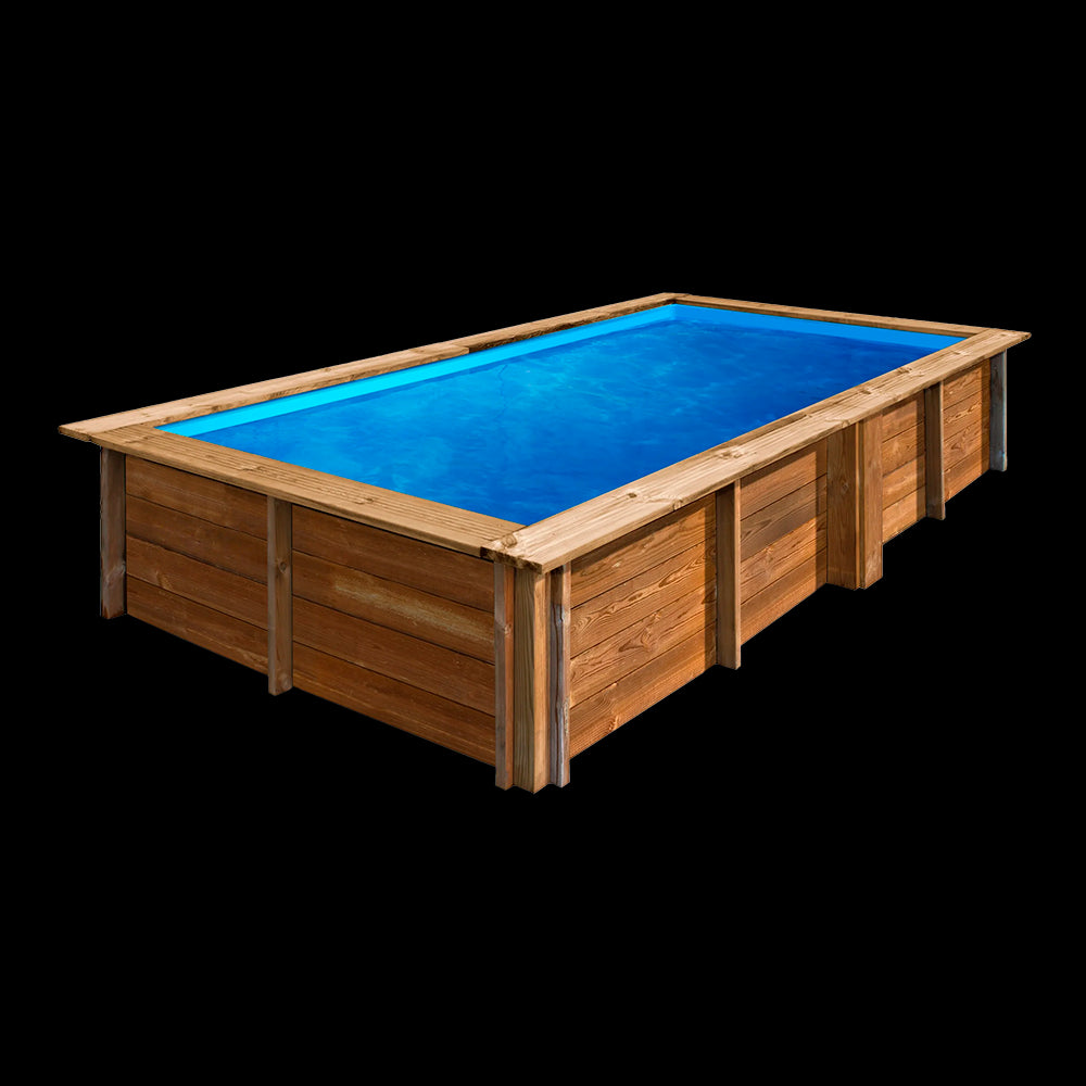 Piscina rectangular de madera Gre Sunbay Lemon. 375x200x68 cm.