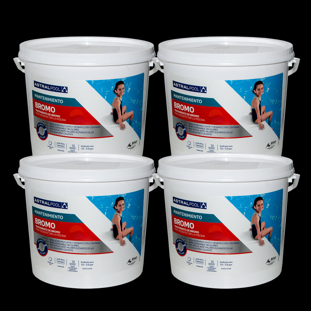 Pack 4 envases Bromo en tabletas de 20 gr., 5 kg. AstralPool