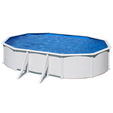 Star Pool Gre oval white sheet metal pool 730 x 375 x 120 cm P730ECO