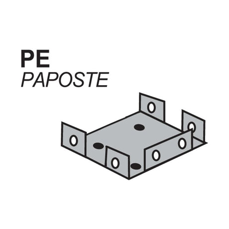 Pieza estampación para perfiles verticales de piscinas Gre. Ref. PEAPOSTEP.