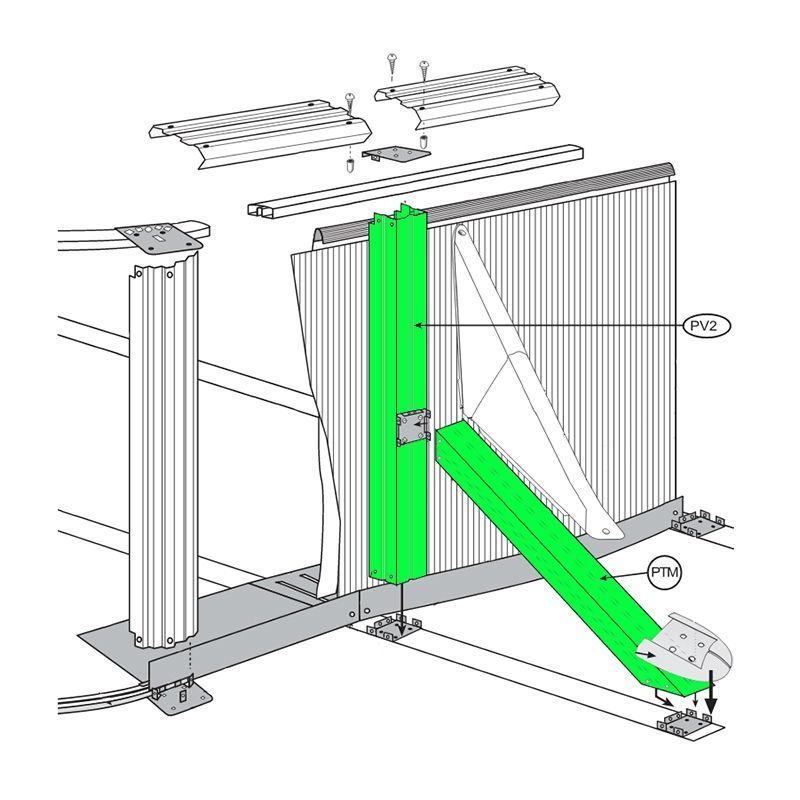 Poste lateral + Poste vertical para piscinas Gre. Ref. KPOSTE1295.