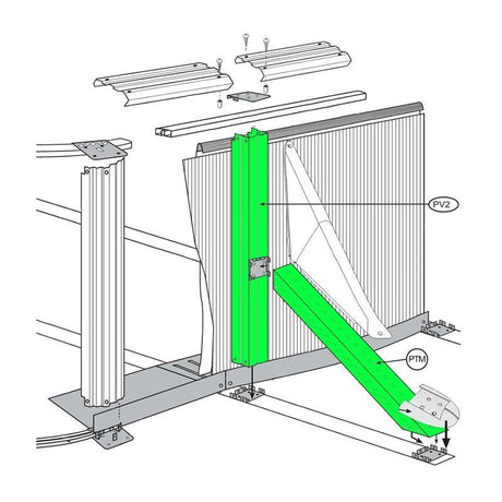 Poste lateral + Poste vertical para piscinas Gre. Ref. KPOSTE1295.