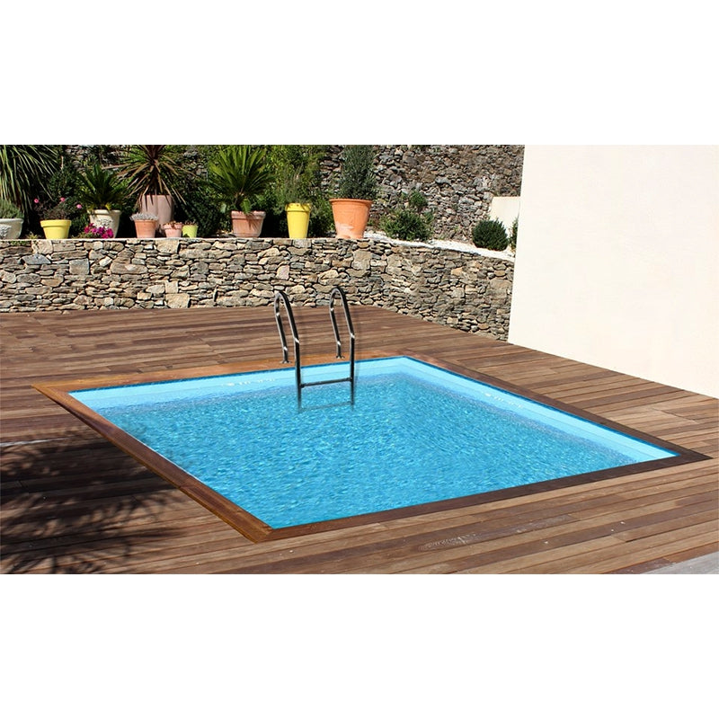 Piscina cuadrada de madera Gre Sunbay Carra 3. 305x305x119 cm.