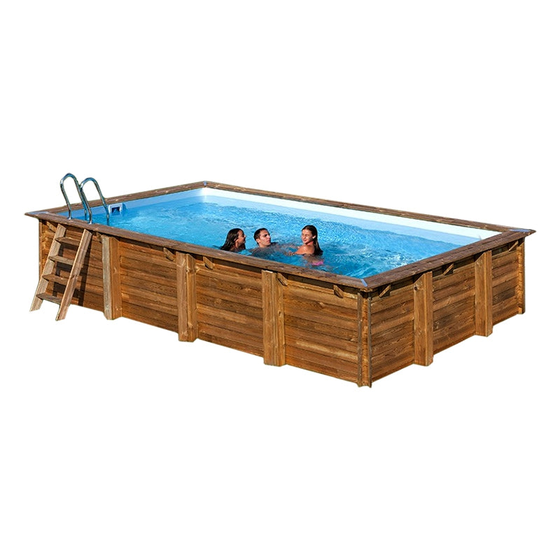 Piscina rectangular de madera Gre Sunbay Braga. 815x420x146 cm.