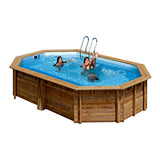 Piscina ovalada de madera Gre Sunbay Grenade 2. 436x336x117 cm.