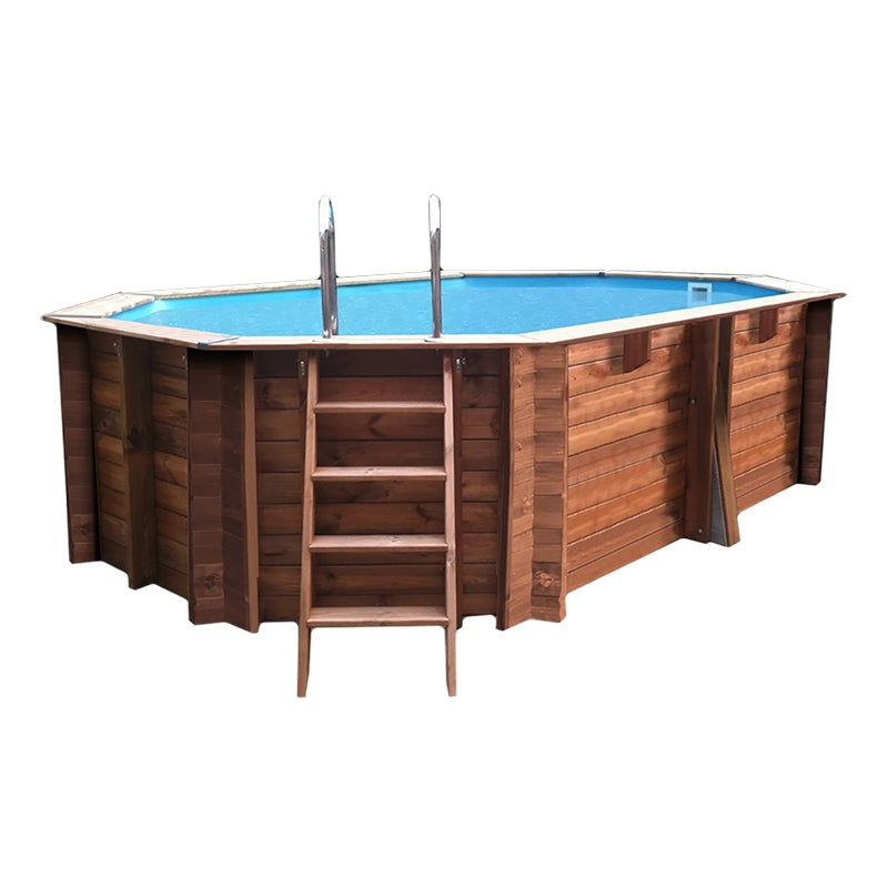 Piscina ovalada de madera Gre Sunbay Grenade 2. 436x336x117 cm.