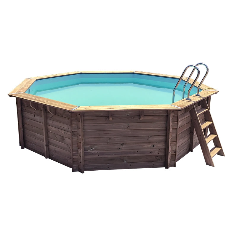 Piscina octogonal de madera Gre Sunbay Violette 2. Ø 500x127 cm.
