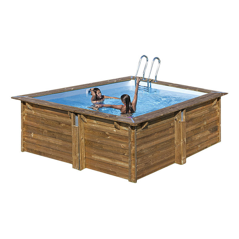 Piscina cuadrada de madera Gre Sunbay Carra 3. 305x305x119 cm.