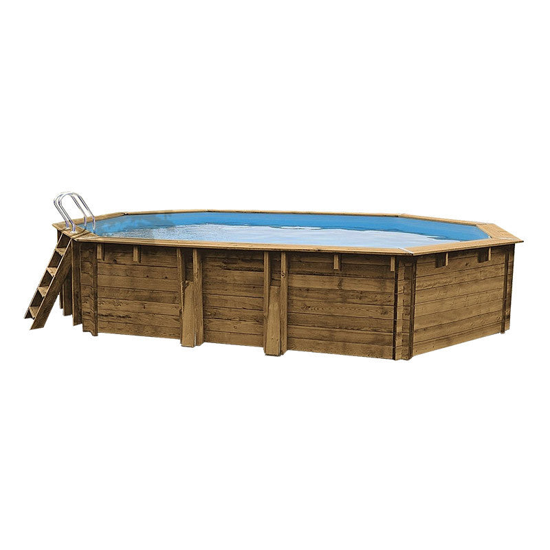 Piscina ovalada de madera Gre Sunbay Safran 2. 620x395x136 cm.