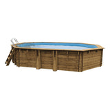 Piscina ovalada de madera Gre Sunbay Safran 2. 620x395x136 cm.