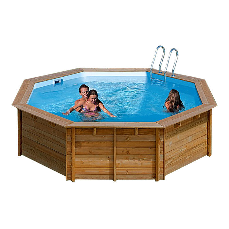Piscina octogonal de madera Gre Sunbay Violette 2. Ø 500x127 cm.